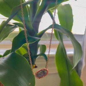 Silver Drusy Rose Gold Elisa Kendra Scott Necklace